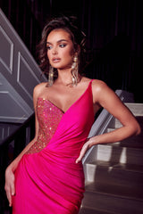 Portia and Scarlett: Shimmering Rhinestone Embellished Gown for Captivating Moments