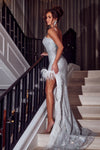Celestial Enchantment: Portia and Scarlett's Shimmering Crystal Gown