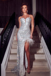 Celestial Enchantment: Portia and Scarlett's Shimmering Crystal Gown