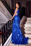 Enchanting Portia and Scarlett Gown: Dazzle in Intricate Beadwork and Feathers