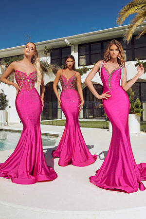 **Portia and Scarlett's Enchanting Beaded Mermaid Gown for Unforgettable Evenings**