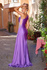 Captivating Glamour: Portia and Scarlett's Asymmetrical Rhinestone Evening Dress