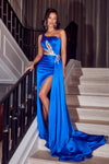 **Captivating Elegance: Portia and Scarlett's Cobalt Blue Gown**