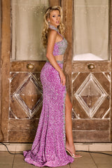**Portia and Scarlett: Embroidered High Halter Gown - A Symphony of Elegance for Unforgettable Moments**