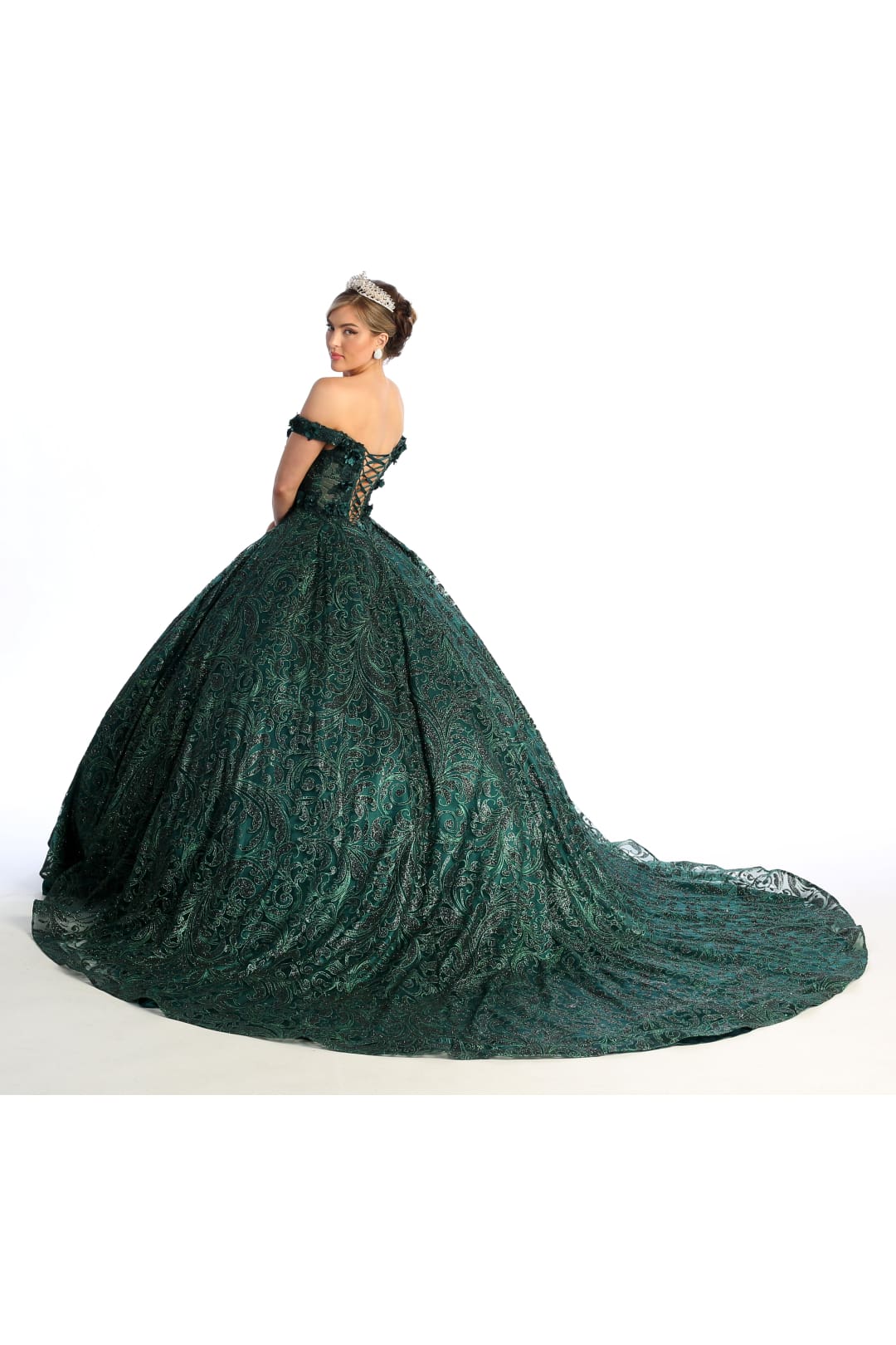 Quinceanera Dress Ball Gown Embroidered Glitter Off Shoulder LK169 - Dress