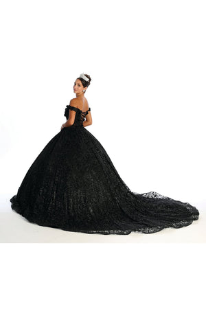 Quinceanera Dress Ball Gown Embroidered Glitter Off Shoulder LK169 - Dress