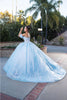 Quinceanera Dress Prom Ball Gown Floral Fitted Corset Glitter by LK245 - Dress