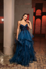 Red Carpet Dress Sweetheart A-Line Sparkle Gown By Royal Queen RQ8158 - Dress