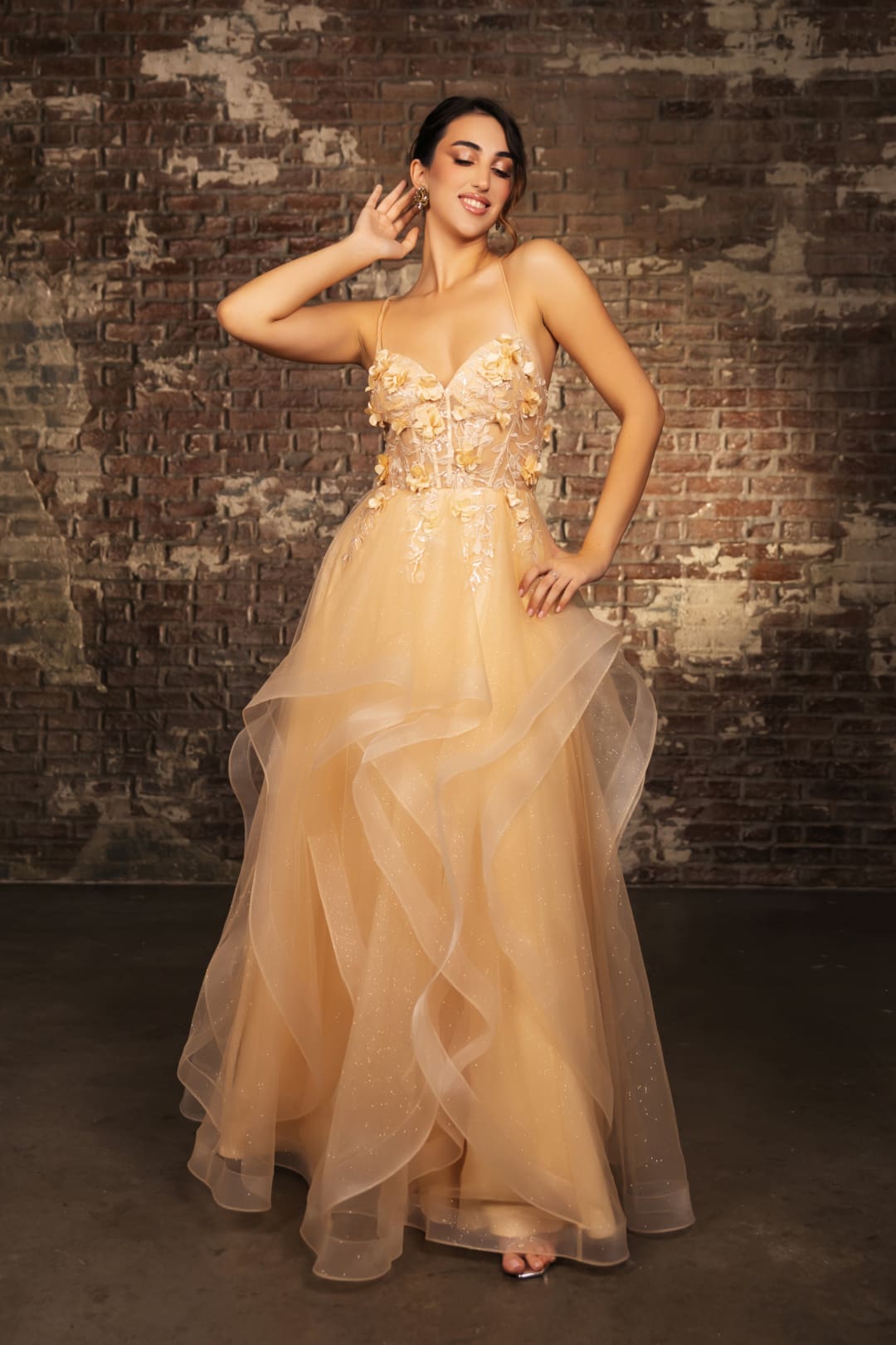 Red Carpet Dress Sweetheart A-Line Sparkle Gown By Royal Queen RQ8158 - CHAMPAGNE / 2 - Dress