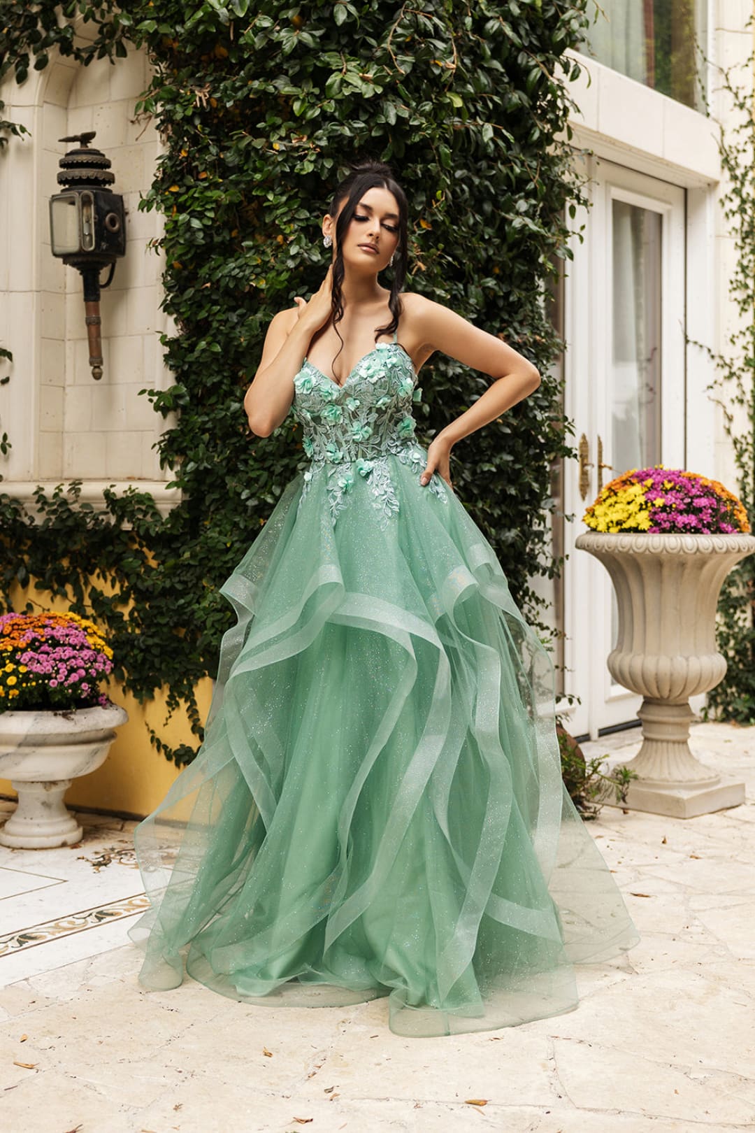 Red Carpet Dress Sweetheart A-Line Sparkle Gown By Royal Queen RQ8158 - SAGE / 2 - Dress