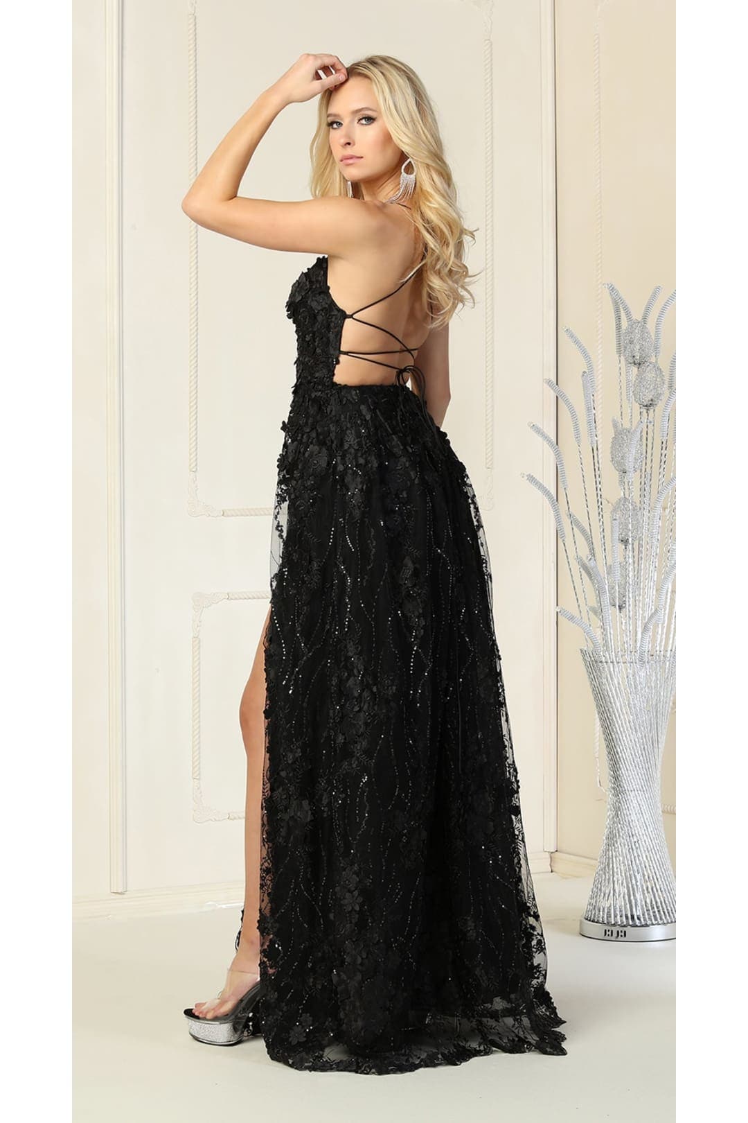 Thigh High Slit Prom Dress