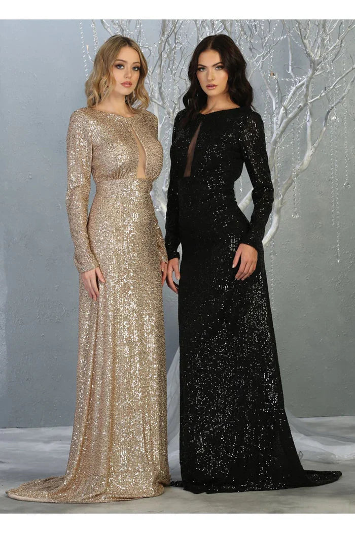 Sequin Special Occasion Black Dress