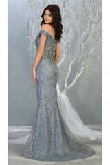 Off Shoulder Long Formal Gown - Dress