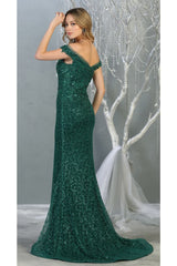 Off Shoulder Long Formal Gown - Dress