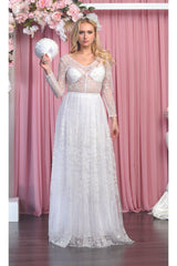 Long Sleeve Wedding Dress - Dress