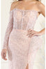 Royal Queen RQ7954 One Sleeve Special Occasion Blush Dress - Dress