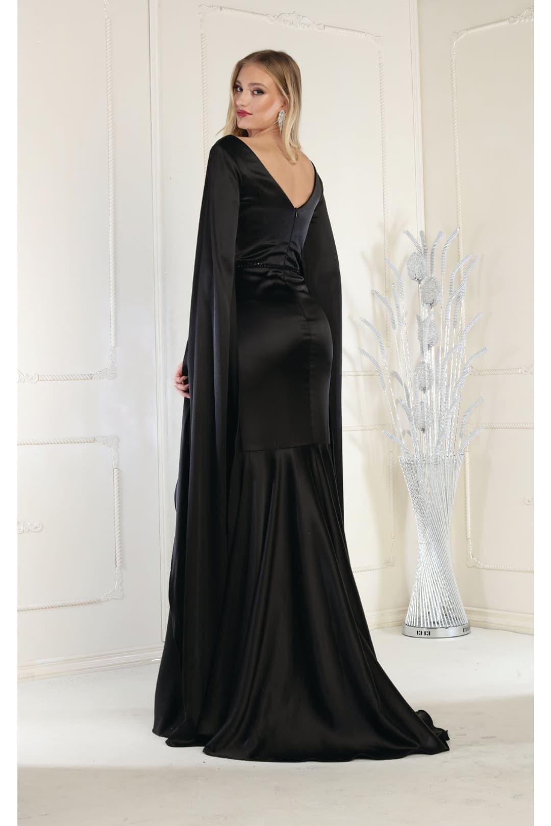 Royal Queen RQ7961 Mermaid Cape Sleeve Evening Gown