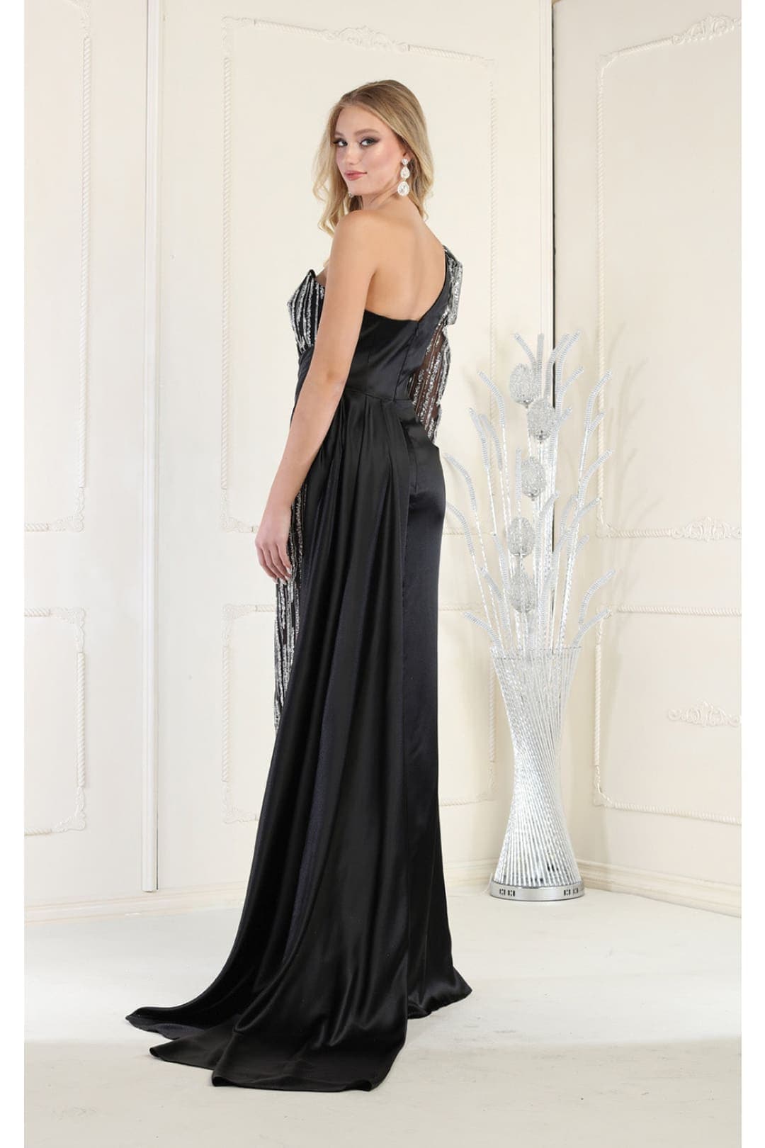 Royal Queen RQ7980 High Slit Embellished Evening Gown - Dress