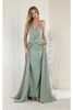 Royal Queen RQ8001 Pleated Bodice Prom Gown - SAGE / 4 - Dress