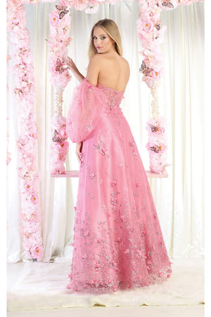 Royal Queen RQ8015 3D Floral Red Carpet Gown