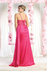 Royal Queen RQ8020 Sleeveless Sheer Side Sash Evening Gown - Dress