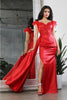 Royal Queen RQ8028 Sweetheart Side Sash Red-Carpet Formal Gown - RED / 4 - Dress