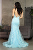 Royal Queen RQ8056 High Slit Sequin Floral Mermaid Prom Evening Dress - Dress