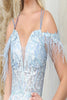 Royal Queen RQ8070 V-Neck Embroidered Mesh Red Carpet Gown - Dress