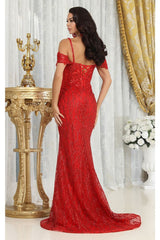 Royal Queen RQ8094 Cold Shoulder Glitter Red Carpet Formal Gown - Dress