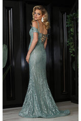 Royal Queen RQ8094 Cold Shoulder Glitter Red Carpet Formal Gown - Dress
