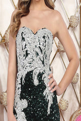 Royal Queen RQ8113 Prom Silver Embellished Sequin Long Dress - Dress