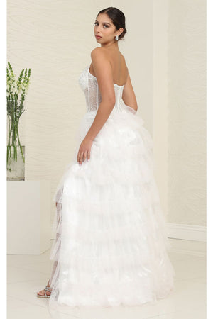 Royal Queen RQ8142 Strapless Layered Ruffle Tulle Pageant Gown - Dress