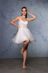 Semi-Formal Dress Sweetheart A-Line Cocktail Dress By May Queen MQ2149 - IVORY / 2 - Dress