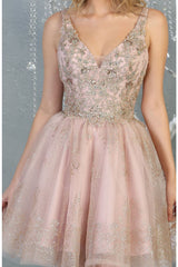 Semi Formal Sleeveless Metallic Dress