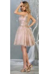 Semi Formal Sleeveless Metallic Dress