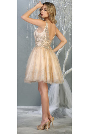 Semi Formal Sleeveless Metallic Dress