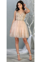 Semi Formal Sleeveless Metallic Dress