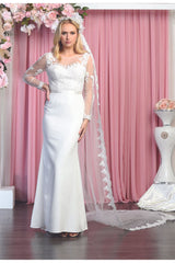 Sheer Long Sleeve Wedding Dress