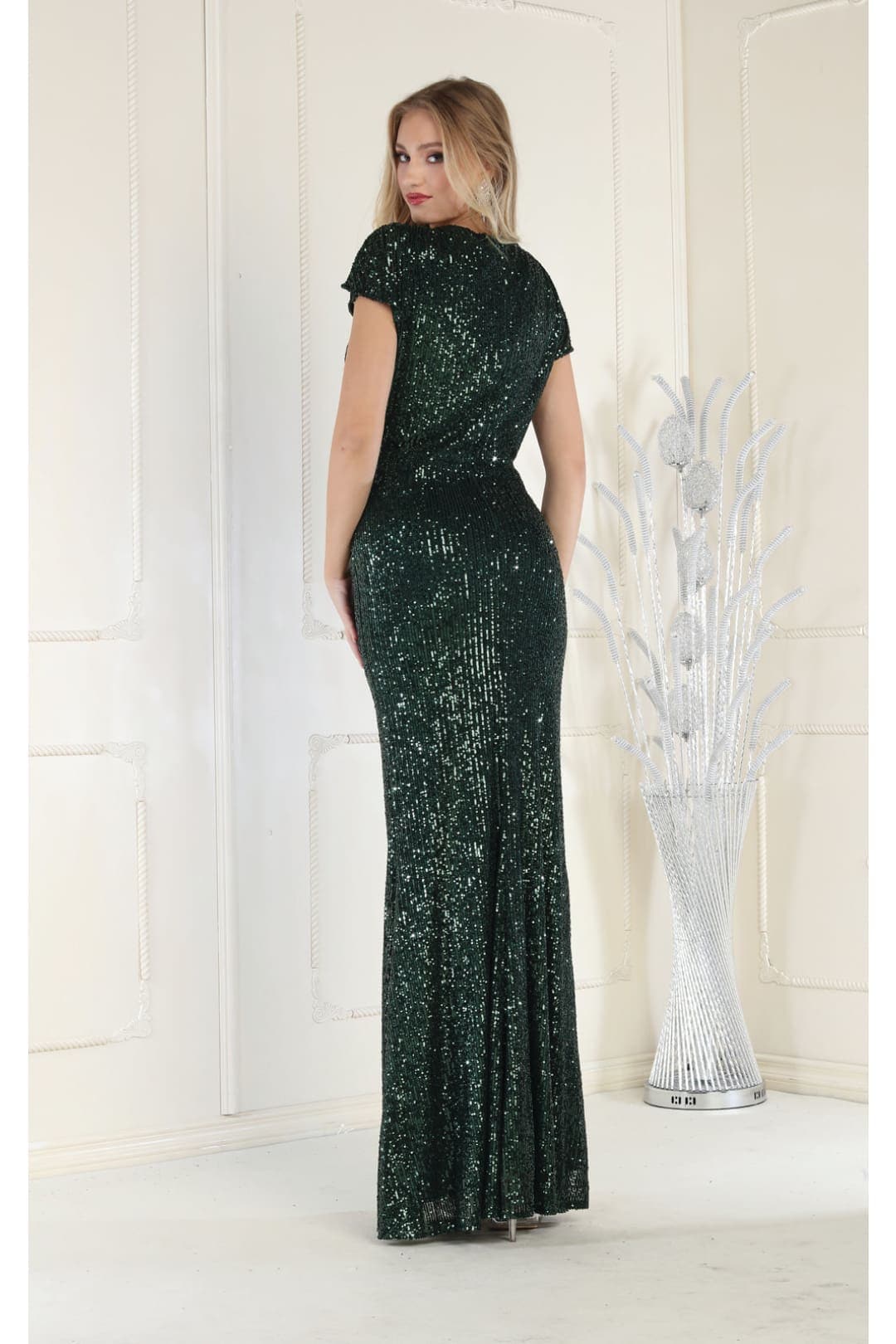 Shimmering Long Evening Dress & Plus Size