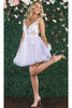 May Queen MQ1863 Floral Appliqué Embroidery Dress - Lilac