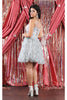 Short Spaghetti Strap Sequin Dress