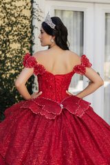 Sweet 16 Dress Off Shoulder Floral Lace Prom Gown By Layla K LK265 - Dress