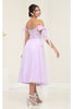 Tea Length Prom Dress Cold Shoulder Homecoming Style May Queen MQ2089 - Dress