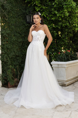 Wedding Dress Detachable Long Sleeves Gown By Royal Queen RQ8168 - Dress