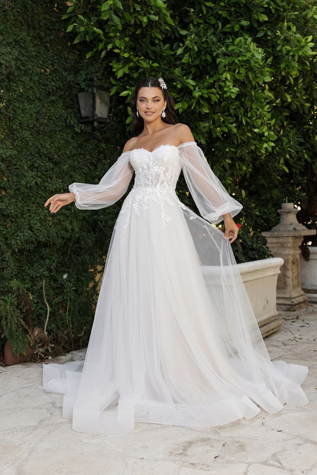 Wedding Dress Detachable Long Sleeves Gown By Royal Queen RQ8168 - Dress