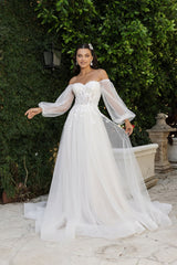 Wedding Dress Detachable Long Sleeves Gown By Royal Queen RQ8168 - Dress