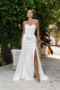 Wedding Dress Strapless High Split A-Line Gown By May Queen MQ2144 - IVORY / 4 - Dress