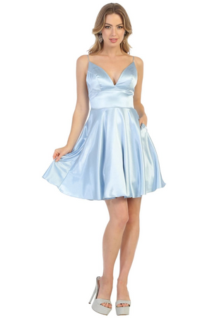 Western Dress For Women in DUSTY BLUE By May Queen MQ1770 - Dusty Blue / 2